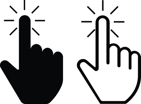 Computer Cursors Mouse Click Pointer Icon Set and Computer Computer Mouse, Arrow Symbol, Icon Symbol, Computer Graphic, E-commerce Cursor icon click Outline and Solid Styles Easily editable Eps 10