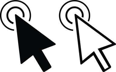 Fototapete - Computer Cursors Mouse Click Pointer Icon Set and Computer Computer Mouse, Arrow Symbol, Icon Symbol, Computer Graphic, E-commerce Cursor icon click Outline and Solid Styles Easily editable Eps 10