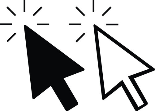 Computer Cursors Mouse Click Pointer Icon Set and Computer Computer Mouse, Arrow Symbol, Icon Symbol, Computer Graphic, E-commerce Cursor icon click Outline and Solid Styles Easily editable Eps 10