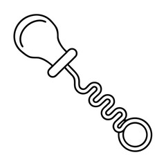 Poster - Simple Spiral Line Connecting Baby to Mother Illustration with Cat Element in Vector Format
