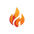 © Anggoro - Abstract flame logo design featuring vibrant orange hues on a white background