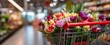 © MP Studio - The vibrant bouquet of flowers in a shopping cart.