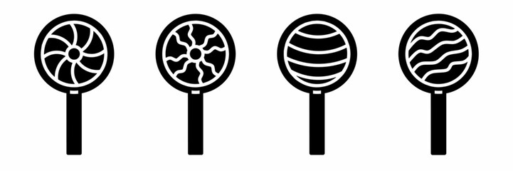 Poster - Black illustration graphic design lolipop icon set.