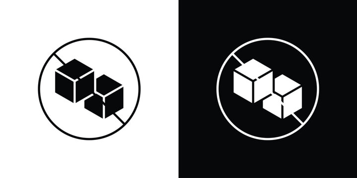 Sugar free icon. black and white line icons pack.