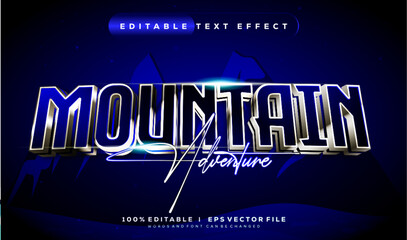 Poster - mountain adventure 3d vector text effect with modern style design