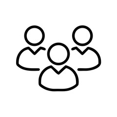 Poster - Outline illustration of three stylized figures representing a group or team on a white background