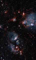 planet earth in deep space