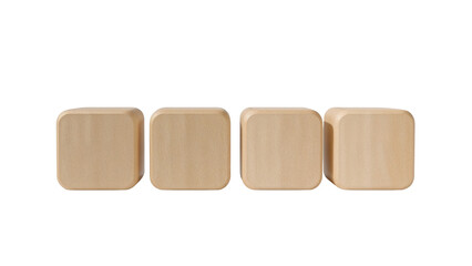 Aufkleber - Isolated geometric arrangement featuring a sequence of light-toned wooden blocks, set against a