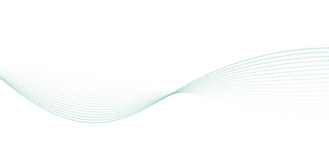 Poster - Dynamic particle waves in a blue halftone a flowing dot curve against a white backdrop, embodying technology, sound, music, and modern aesthetics. technology, science, innovation concepts	