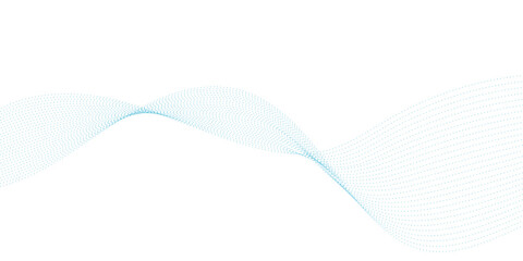 Poster - Dynamic particle waves in a blue halftone a flowing dot in transparent background