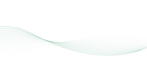 Poster - Dynamic particle waves in a blue halftone a flowing dot curve against a white backdrop, embodying technology, sound, music, and modern aesthetics. technology, science, innovation concepts	