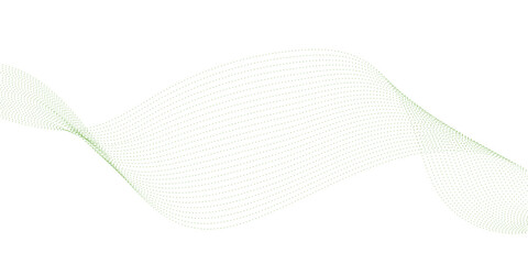 Poster - Blue dotted wave line pattern. Flowing dot particles wave pattern halftone black gradient smooth curve shape isolated on transparent background.	