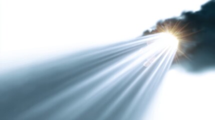Poster - A gentle light ray effect, isolated on a pure white background. Hope, illumination.