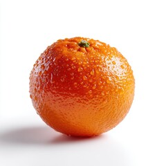 Poster - A single, vibrant orange, isolated on a pure white background. Fruit, healthy.