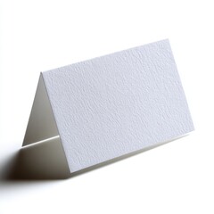 Poster - A single, white blank index card, isolated on a pure white background. Note-taking, blank canvas.