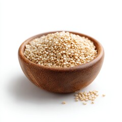 Poster - A bowl of quinoa grains, isolated on a pure white background. Healthy food, ancient grains.