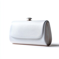 Poster - A generic white clutch bag empty, isolated on a pure white background. Accessory, evening wear.