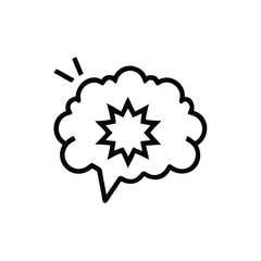 Aufkleber - Outline exploding thought bubble with starburst explosion