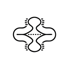 Aufkleber - Abstract symbol with four curved elements dots graphic icon