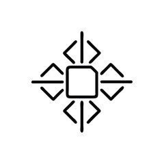 Poster - Geometric abstract symbol with radiating lines square center circle concept