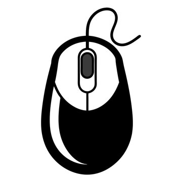 Computer Mouse Vector Graphic with Simple Clean Lines