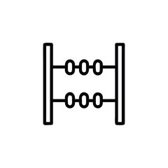 Poster - Line art abacus with six beads on counting calculation