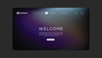 Modern website landing page for business with sleek design and welcoming message for customers