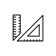 Poster - Outline a ruler triangle ruler on measuring geometry