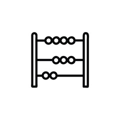 Poster - Outline an abacus with three rows beads on counting calculation