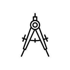 Poster - Outline drawing a compass protractor on tool instrument