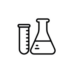 Poster - Outline icon chemistry beaker test tube science laboratory