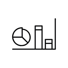 Poster - Outline pie chart bar graph on data