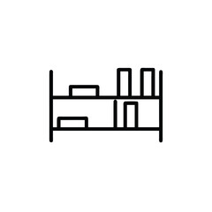 Poster - Outline two shelf units with books library storage