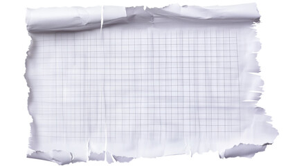Wall Mural - torn grid paper with transparent background for design use