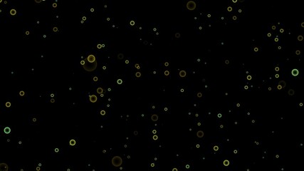 Poster - Golden Yellow Green Bubbles Abstract Background Seamless Loop Animation Motion Graphics Design. Gold And Green Bubbles Animation. Elegant Sparkling Particles For Festive Celebration.