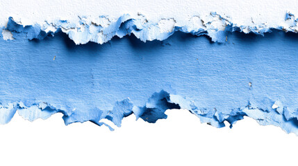 Wall Mural - blue paper layer with torn edges on a transparent background