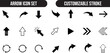 © Hasan - Arrow icon set, customizable stroke, vector, illustration