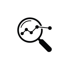 Poster - Magnifying Glass Analyzing a Graph Represents Data Analysis and Trend Insights