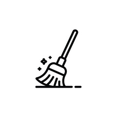 Poster - Stylized Broom Icon Cleaning Tool for Tidiness and Hygiene in a Contemporary Design