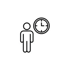 Poster - Waiting Time Pictogram for Person Standing and the Clock