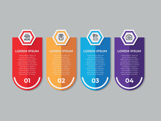 Aufkleber - Steps business data visualization timeline process infographic template design with icons Presentation business infographic template with 4 options