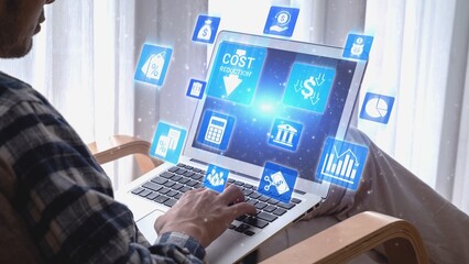 Poster - Cost reduction and cost saving through digital transformation, business cost optimization, operational cost reduction, financial savings, and resource efficiency strategies for business success. Spire
