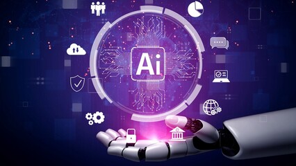 Poster - AI Assistant Brain Processor with LLM Technology, Big Data, Machine Learning, Generative AI for Business Support, Future Agentic AI Technology and Artificial Intelligence Prompt Engineering. Muxer