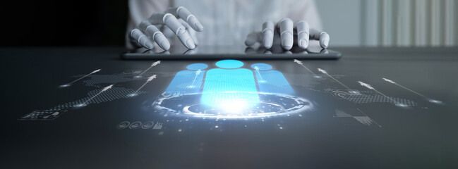 Poster - AI expands business networking using smart platforms and virtual assistants to foster digital collaboration and professional engagement opportunities. Latch