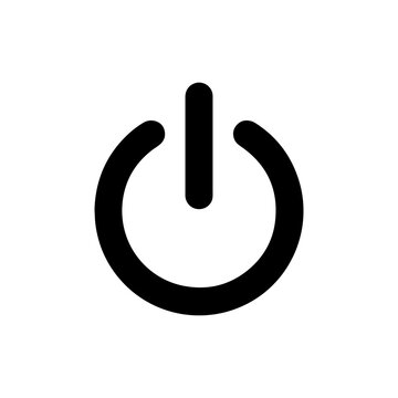 Power button silhouette vector flat design.
