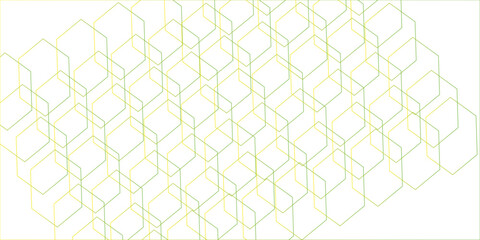 Fototapete - Seamless pattern with hexagon square cube geometric pattern shapes grid metal element texture design. abstract tiles gradient science web tech connection triangle diamond.