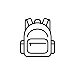 Poster - Simple outline icon of a backpack with straps and pockets