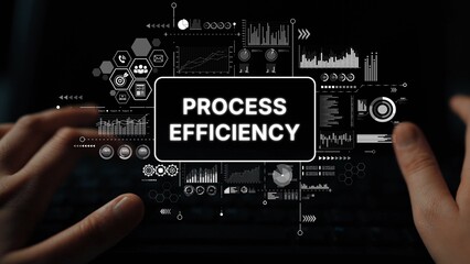 Poster - Hands on Keyboard with Data Visualization Displaying Process Efficiency in Business Workflow Management. Asymptotic smart data analytic.