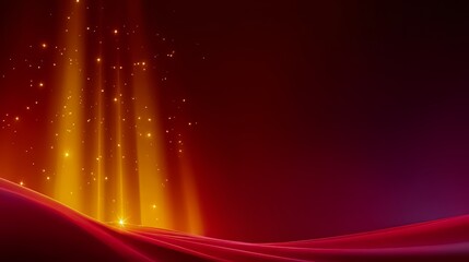 Aufkleber - Red background with a bright orange line in the middle. The orange line is surrounded by a lot of stars