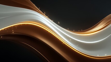 Aufkleber - Wave of light brown and white colors with a lot of sparkles. The colors are very bright and the sparkles are very shiny